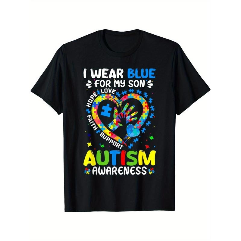 I Wear Blue For My Son Heart Mom Dad Autism Awareness T-Shirt Hoodie, Sweatshirt | UrbanDripWear.com