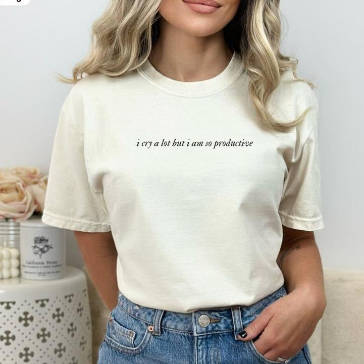 I cry a lot Tshirt, Retro shirt Breathable Casual Comfort Comfortable Hoodie, Sweatshirt | UrbanDripWear.com