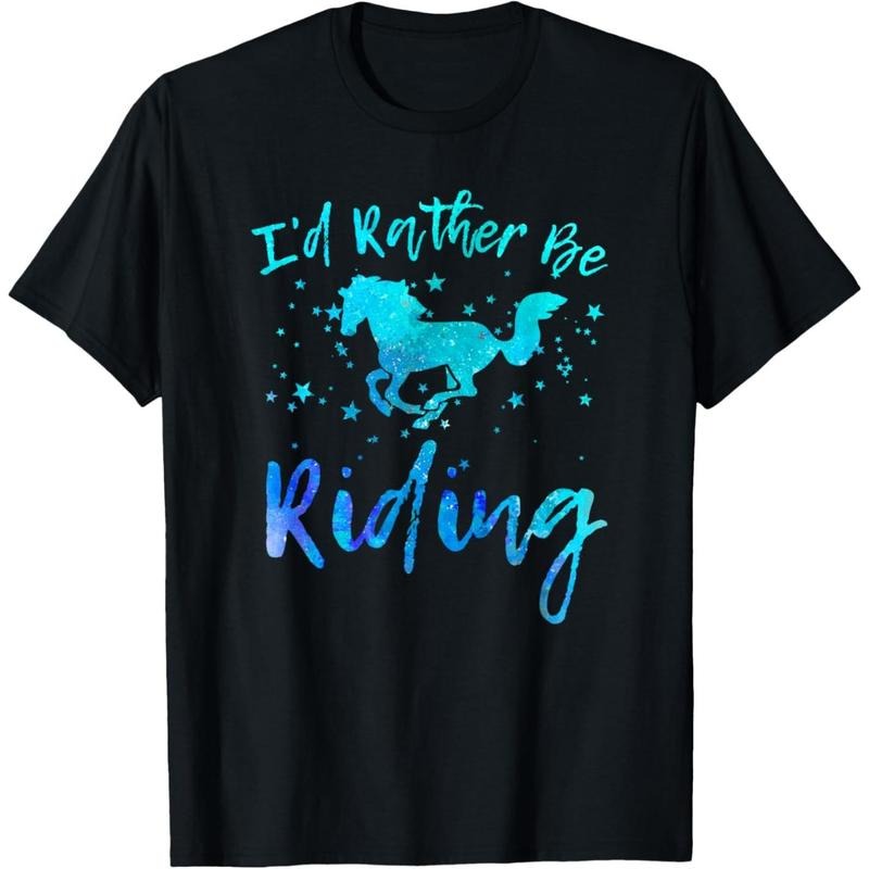 I'd Rather Be Riding Funny Horse Equestrian Rider Graphic T-Shirt made in usa Hoodie, Sweatshirt | UrbanDripWear.com