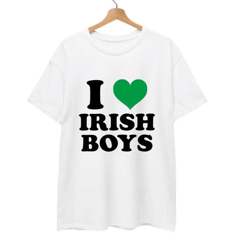 I love Irish Boys Baby T-shirt, Y2K St Paddy Baby Tee, St Patricks Day Women's Tee, Unisex Shirt Hoodie, Sweatshirt