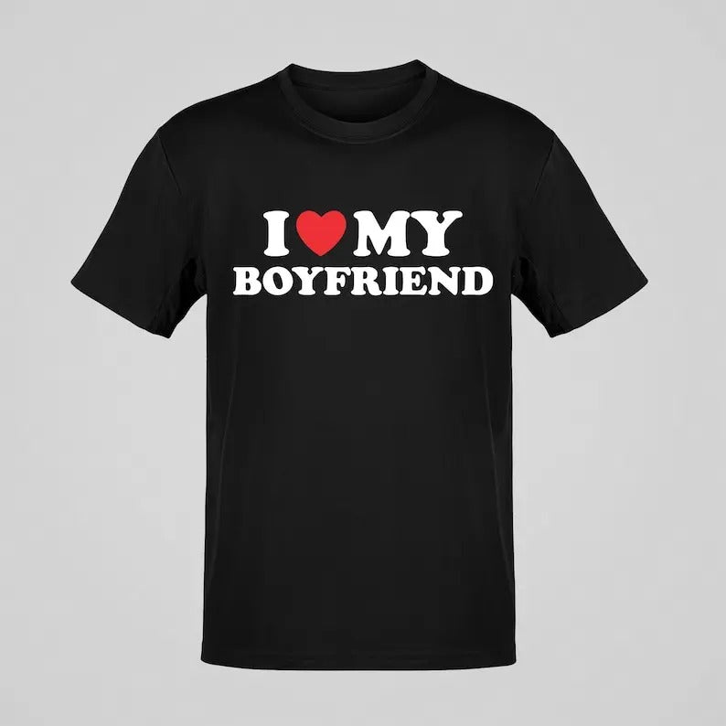 I love boyfriend - I love girlfriend T-shirt - Valentine's Gift Cotton Menswear Hoodie, Sweatshirt | UrbanDripWear.com
