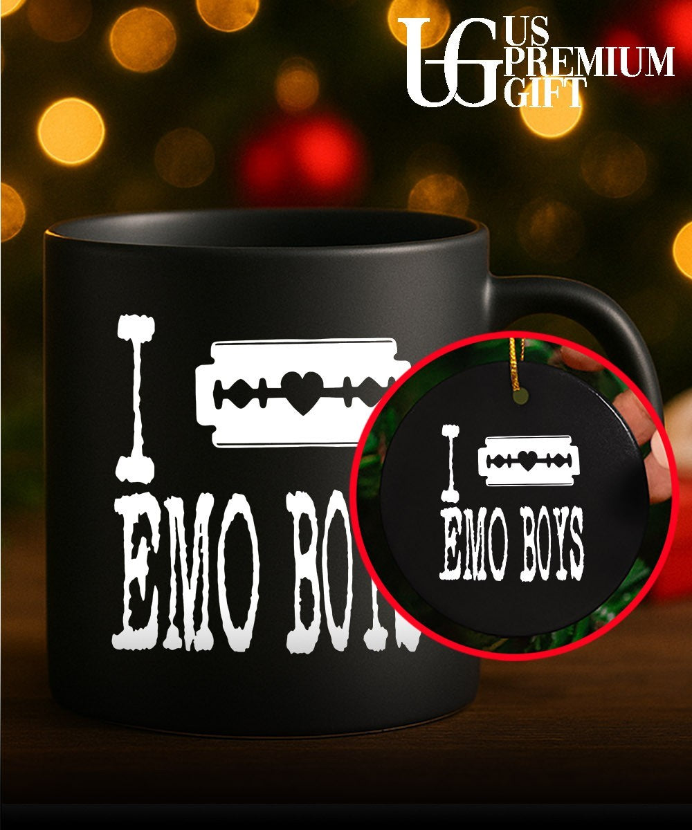 I love emo boys heart razor blade shirt