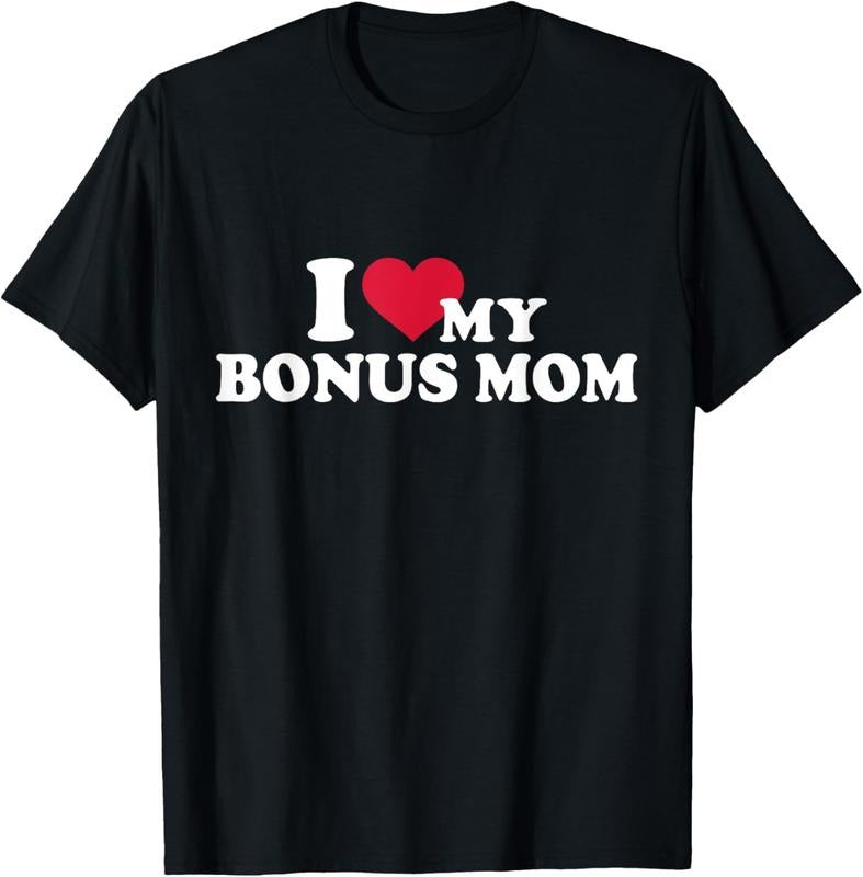 I love my bonus mom for bonus son or daughter T-Shirt Cotton Fit Hoodie, Sweatshirt | UrbanDripWear.com