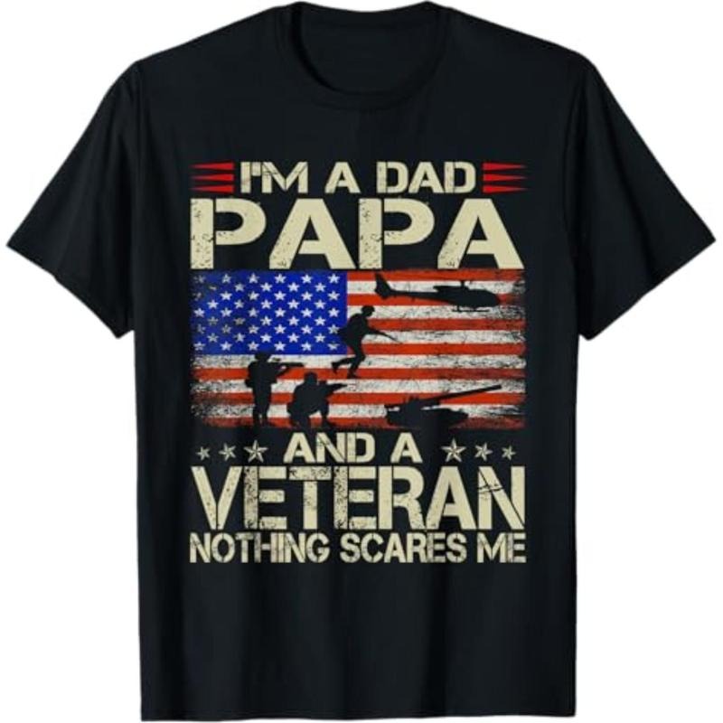 I'm A Dad Papa And Veteran Funny Retro Dad Papa Grandpa T-Shirt Menswear Top Hoodie, Sweatshirt | UrbanDripWear.com