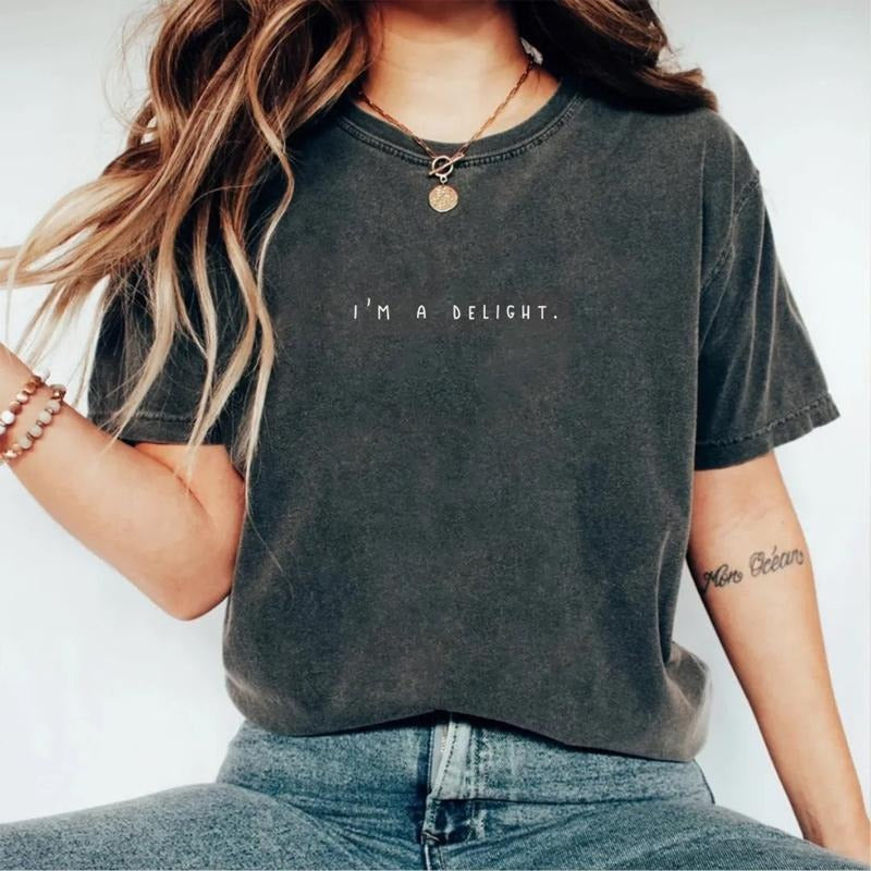 I'm A Delight Printed Cotton T-shirt Funny Sarcastic Popular Men And Women Gender-neutral TK43GNstyle{n002}2 Hoodie,...