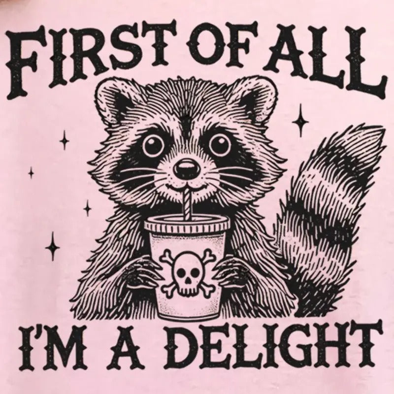 I'm A Delight Raccoon  Unisex NuBlend Crew Sweatshirt FUNNY SNARKY T-Shirts, Hoodie | UrbanDripWear.com