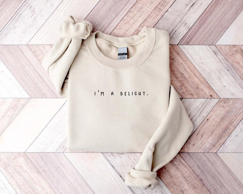 I'm A Delight Sweatshirt, Funny Sweatshirt, Sarcastic Sweatshirt, Funny Shirt, Funny Quote Sweatshirt Hoodie