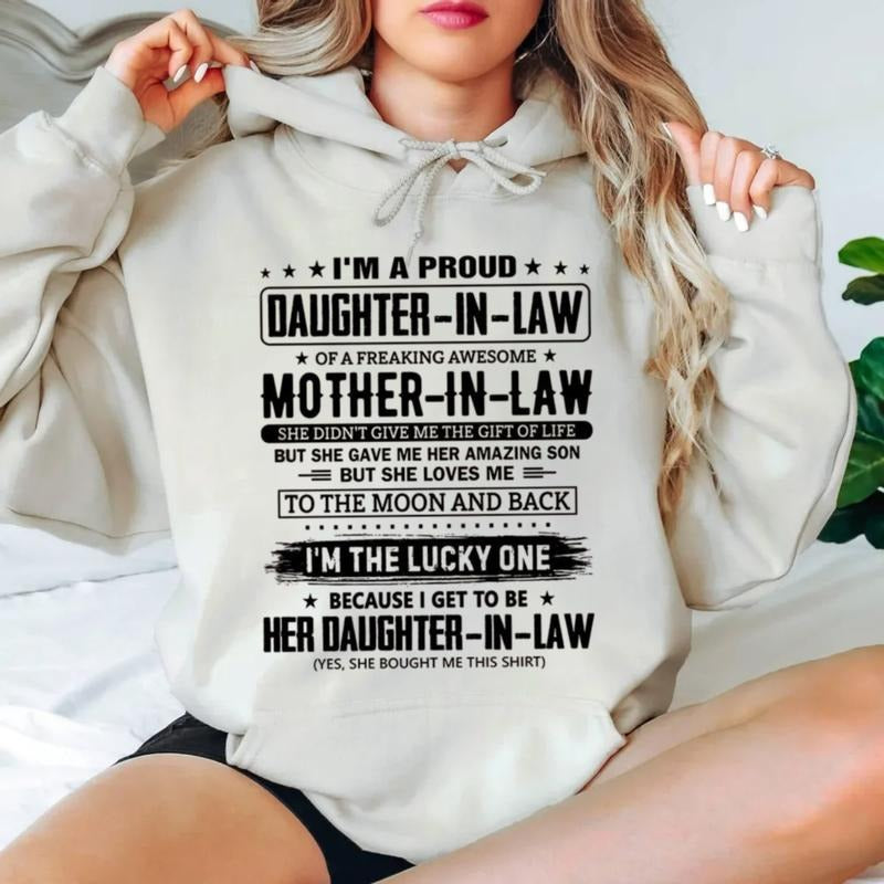 I'm A Proud Daughter In Law Of A Freaking Awesome Mother In Law Shirt, Perfect Gift For Daughter In Law, Dil Hoodie,...