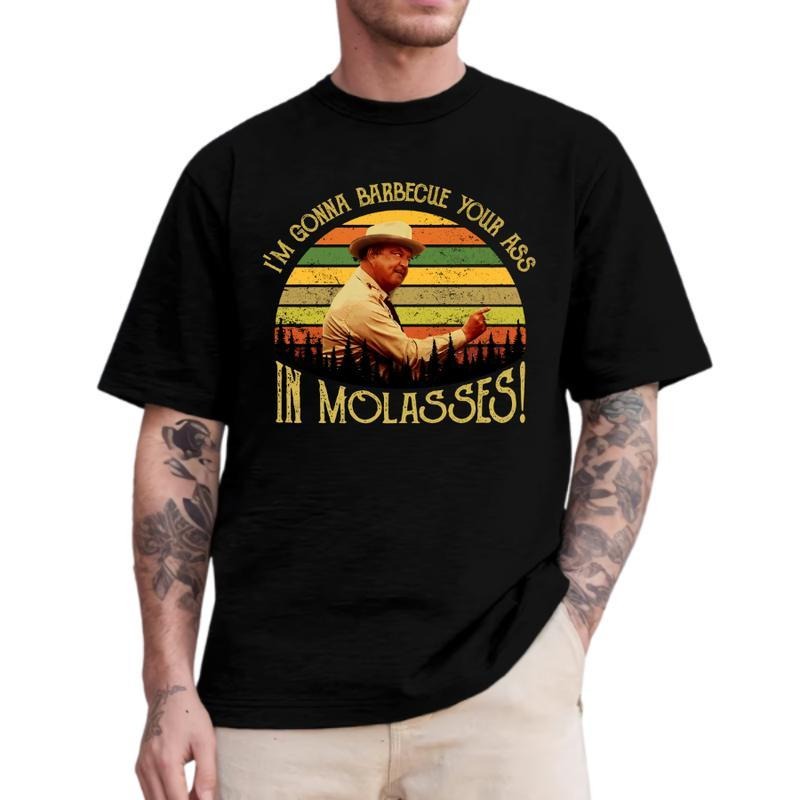 I'm Gonna Barbecue Your A** In Molasses! Shirt, Smokey And The Bandit Movie T-Shirt, Casual Short Sleeve T-Shirt for Men...