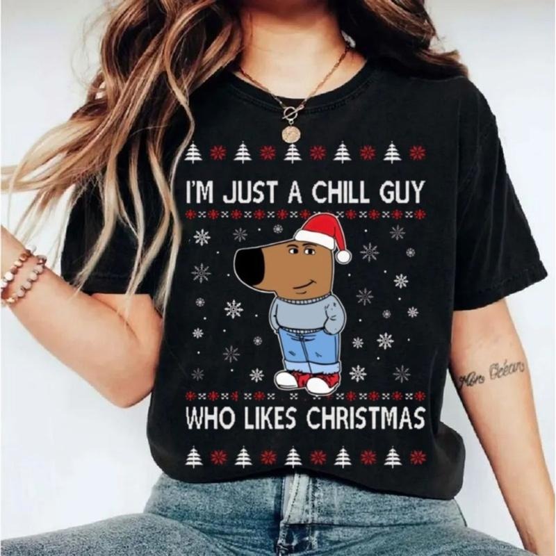 I'm Just A Chill Guy Who Likes Christmas Ugly Sweater, Funny Christmas Holiday Crewneck Sweatshirt, Unisex Sweater...