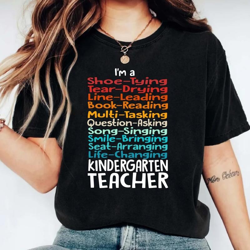 I'm Kindergarten Teacher Shirt, Kindergarten Team T-shirt, Teacher Gift Tee, Back To School Shirt, Teacher Appreciation,...