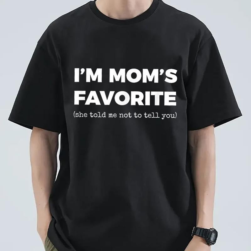 I'm Mom Favorite Tee Pure Cotton Casual Street Style Crew Neck Short Sleeve T-Shirt Tops Trendy for Women for Men Hoodie,...