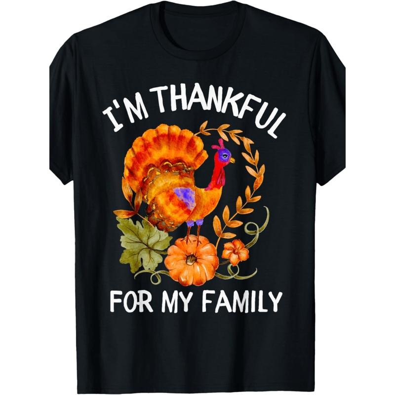 I'm Thankful For My Family Thanksgiving Day Turkey Thankful T-Shirt Suitable for men and women Hoodie, Sweatshirt