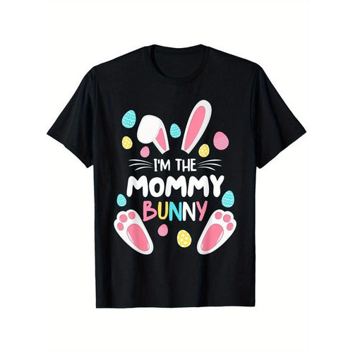 "I'm The Mommy Bunny" Easter Family Matching T-Shirt - 100% Cotton Short Sleeve Round Neck Tee with Festive Bunny &...