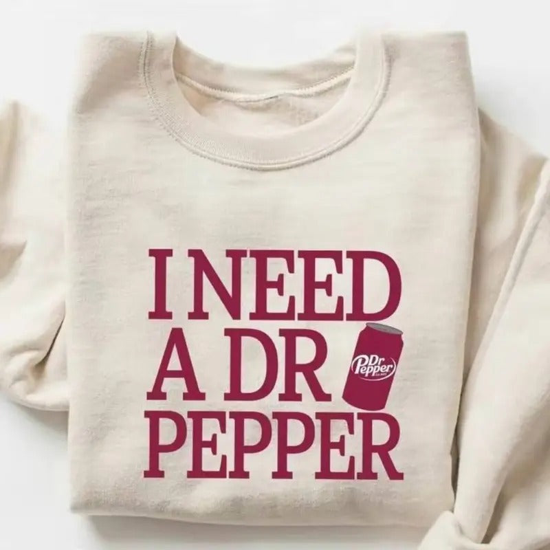 I need a DR PEPPER with red COKE Sweatshirt-  T-Shirt - Fabric, Pullover Hoodie | UrbanDripWear.com