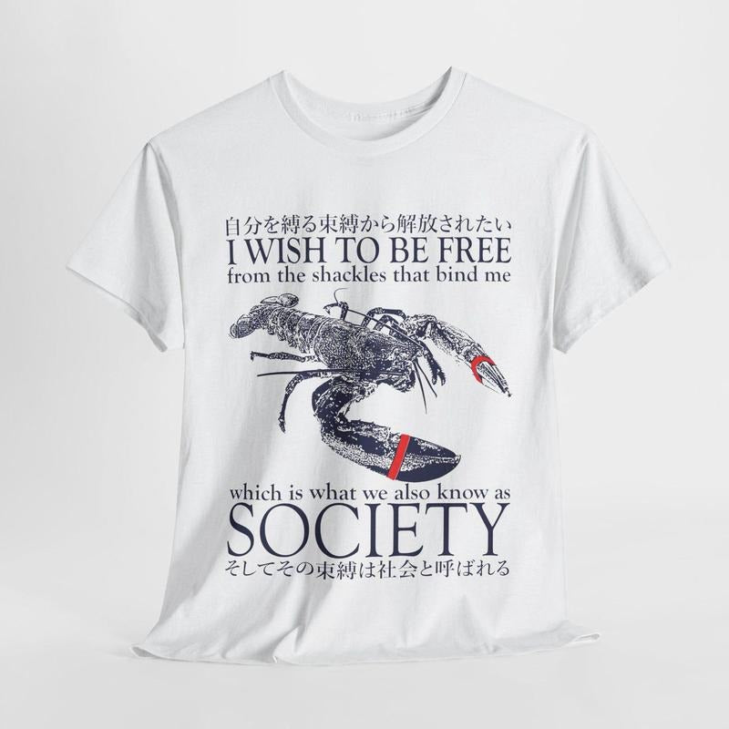 I wish to be free Lobster Japanese T-Shirt Hoodie, Sweatshirt | UrbanDripWear.com