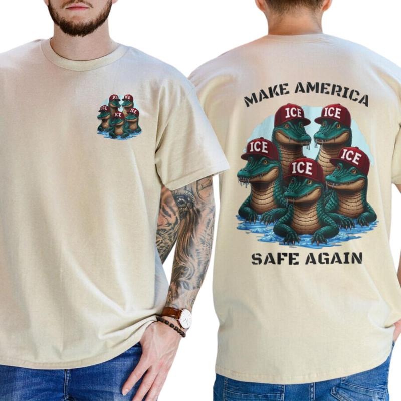 ICE Alligator Alcatraz T-shirt, Alligator Graphic Tee, Florida Gift, Florida Souvenir, Patriotic Shirt, Law Enforcement...