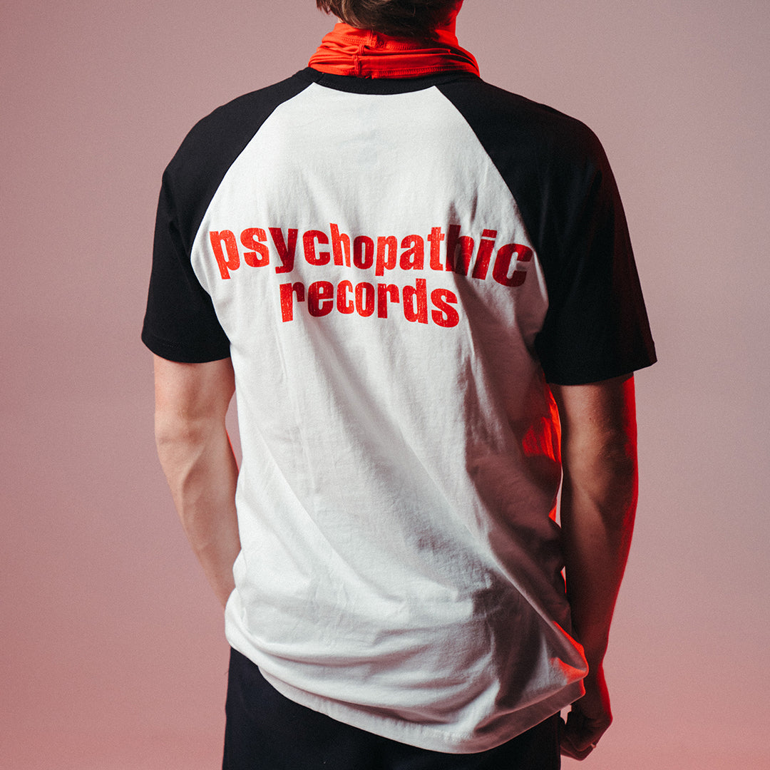 "Hatchetman Vintage" Raglan T-Shirt In White And Black Style001