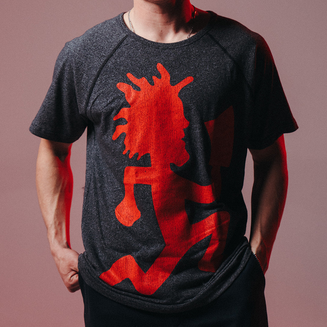 "Hatchetman Vintage" Raglan T-Shirt In Charcoal