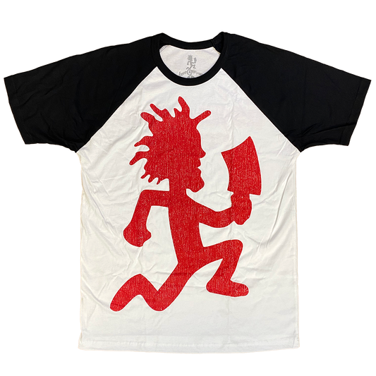 "Hatchetman Vintage" Raglan T-Shirt In White And Black Style001