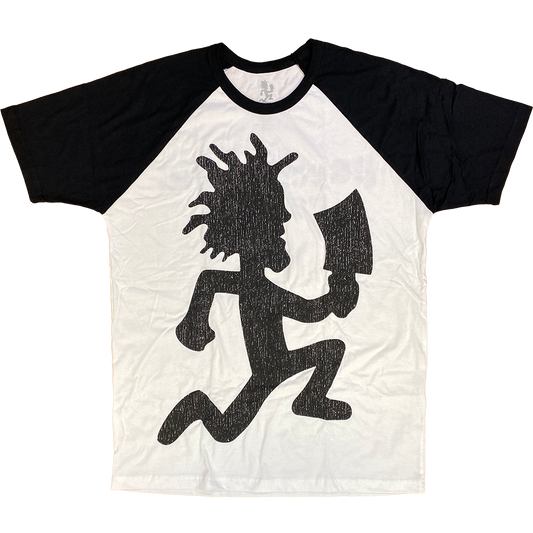 "Hatchetman Vintage" Raglan T-Shirt In White And Black