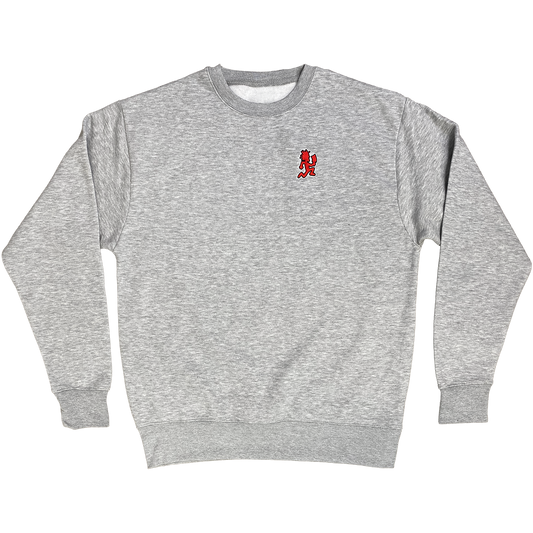 "Hatchetman" Embroidered Sweatshirt In Heather Grey