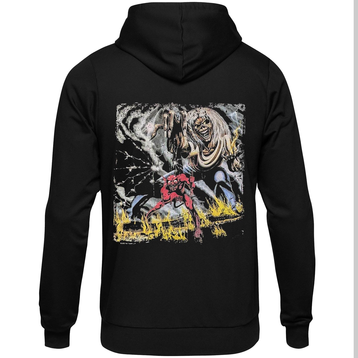 Iron Maiden Unisex Pullover Hoodie: Number of the Beast Vintage Logo Faded Edge Album (Back Print)