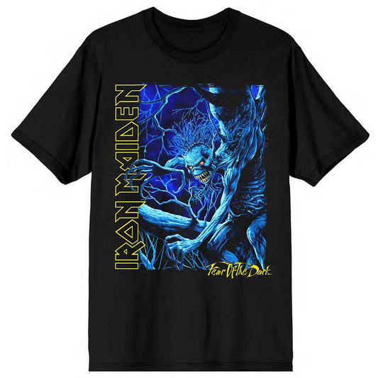 Iron Maiden | Official Band T-Shirt | Fear of the Dark Blue Tone Eddie Vertical Logo