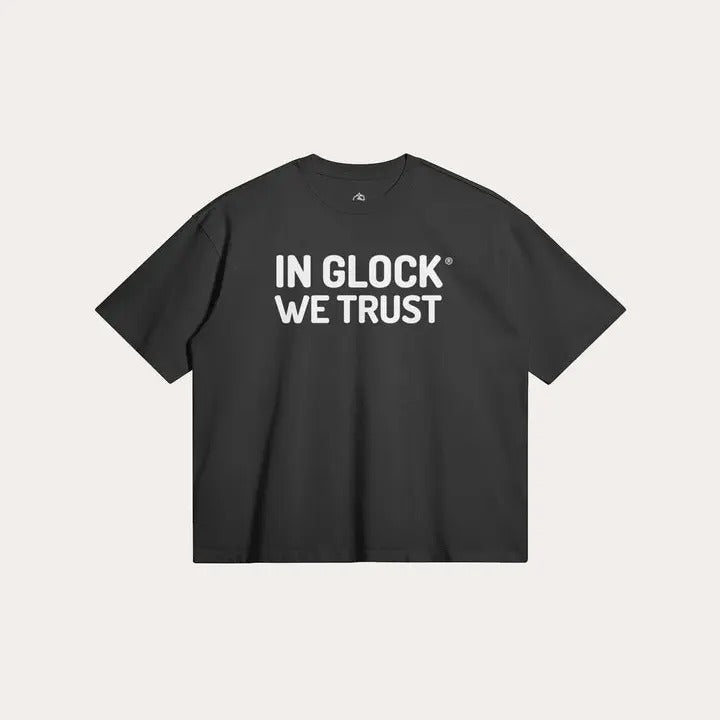 IN GLOCK WE TRUST TEE Vintage T-Shirt Top Menswear 2 Sides Hoodie, Sweatshirt | UrbanDripWear.com