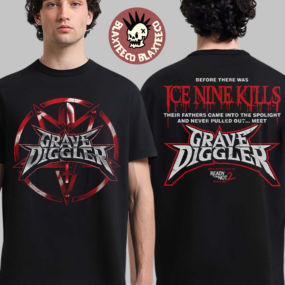 Ice Nine Kills Grave Diggler X Ready Or Not 2 Here I Come Merch Classic Shovel Logo Two Sided T-Shirt