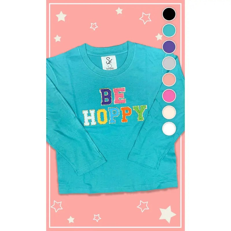 Ideal Chenille Be Hoppy Easter Youth Long Sleeve Shirt Hoodie, Sweatshirt | UrbanDripWear.com