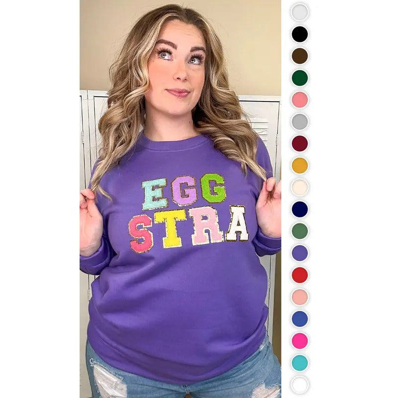 Ideal Chenille Eggstra Adult Sweatshirt - Cozy Easter Cheer #Eggstra #EasterSweatshirt #ChenilleVibes T-Shirts, Hoodie