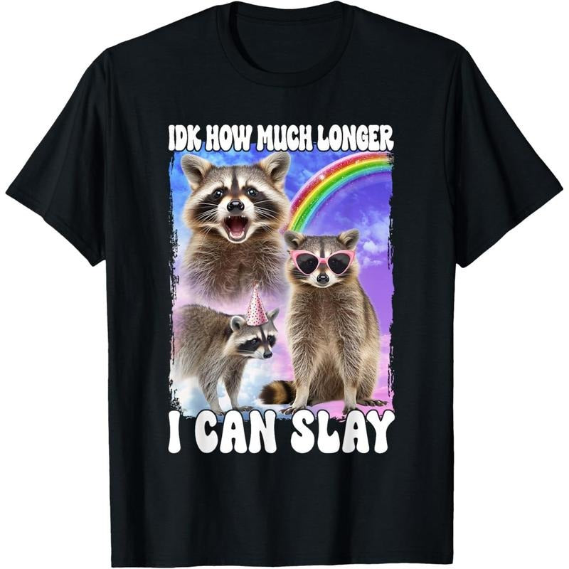 Idk How Much Longer I Can Slay Raccoon T-Shirt made in usa Hoodie, Sweatshirt | UrbanDripWear.com