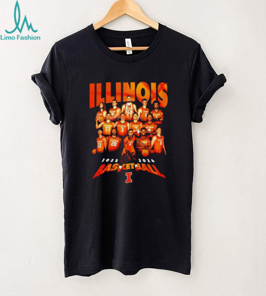 Illinois Fighting Illini 2025 2026 Basketball Team Roster T Shirt