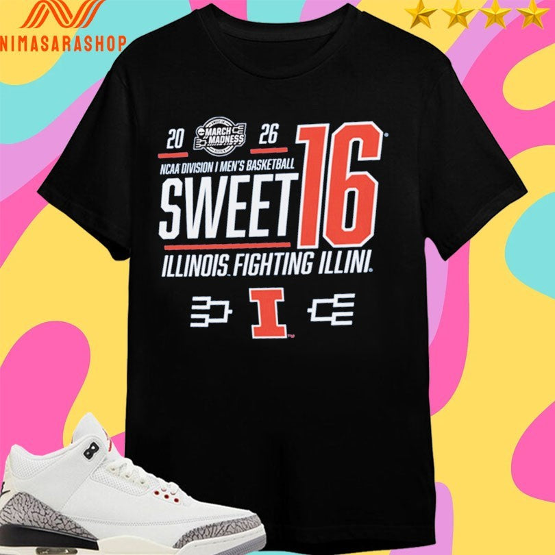 Illinois Fighting Illini 2026 Ncaa Division I Men’s Basketball March Madness Sweet 16 Shirts