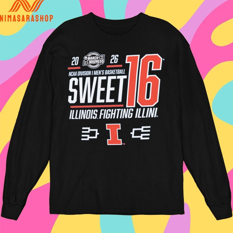 Illinois Fighting Illini 2026 Ncaa Division I Men’s Basketball March Madness Sweet 16 Shirts