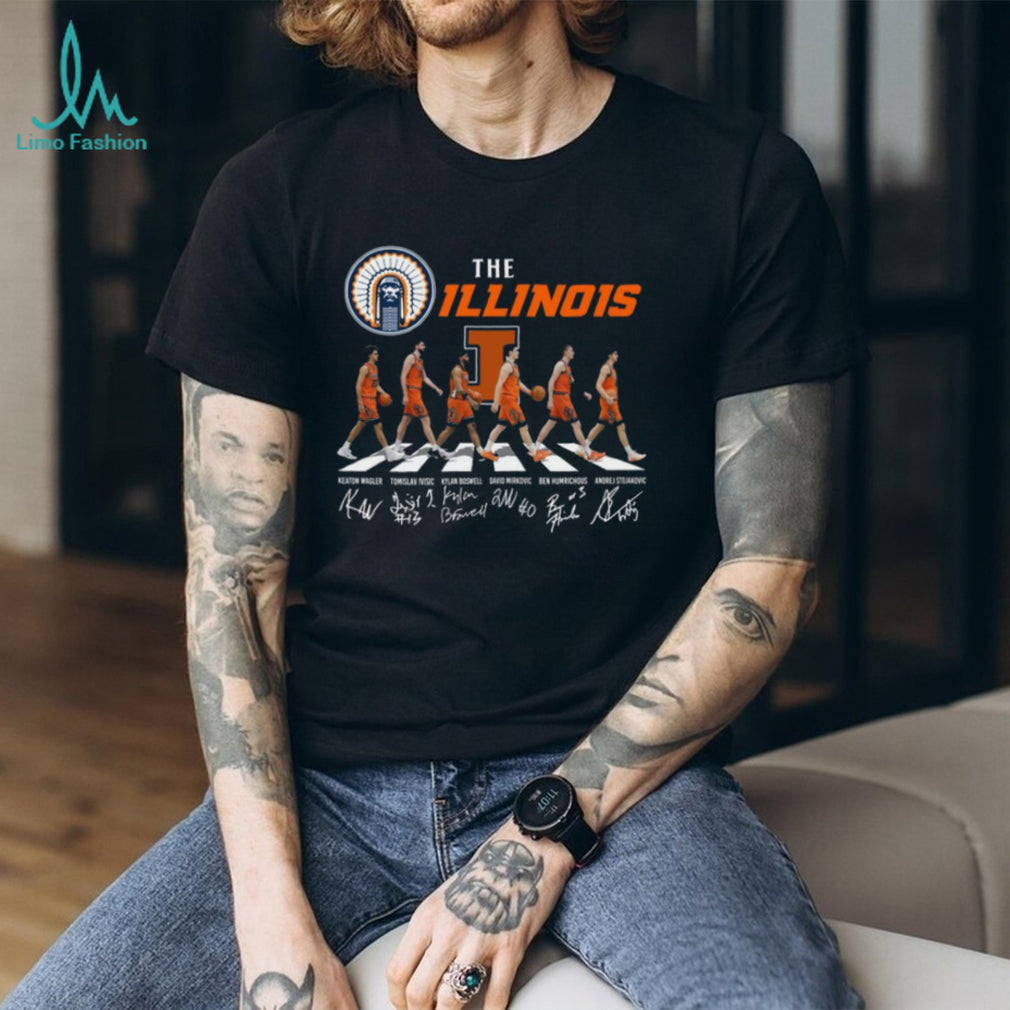 Illinois Fighting Illini Abbey Road Basketball Signature T Shirt