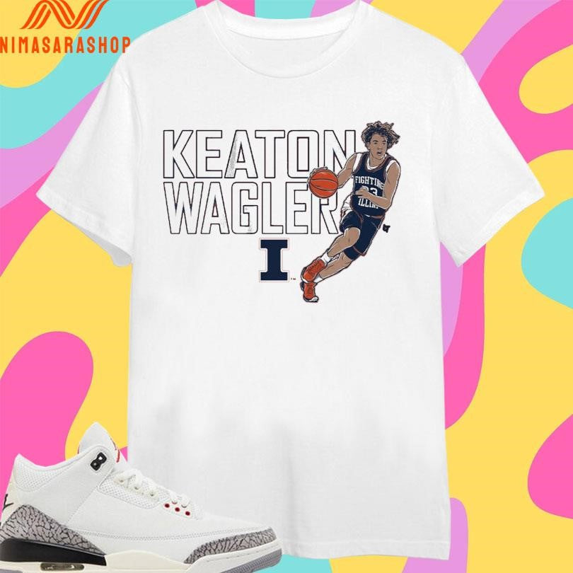 Illinois Fighting Illini Men’s Basketball Keaton Wagler Name Pose Shirts