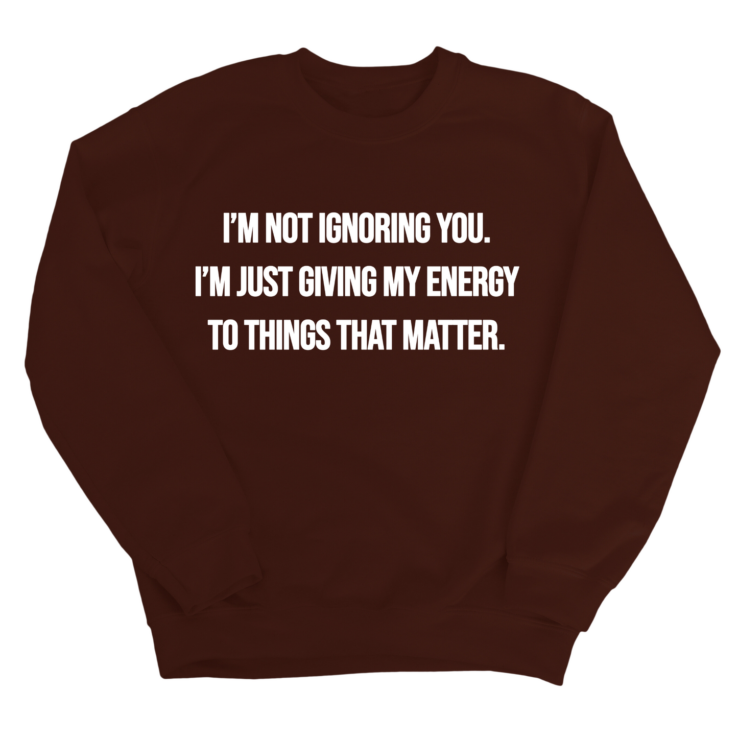 IÃ¢â‚¬â„¢m Not Ignoring You. IÃ¢â‚¬â„¢m Just Giving My Energy to Things That Matter Unisex Sweatshirt