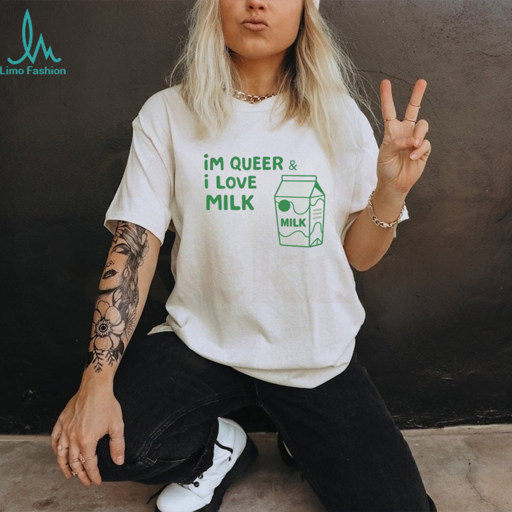 I’m Queer and I Love Milk Funny Cartoon Carton T Shirt