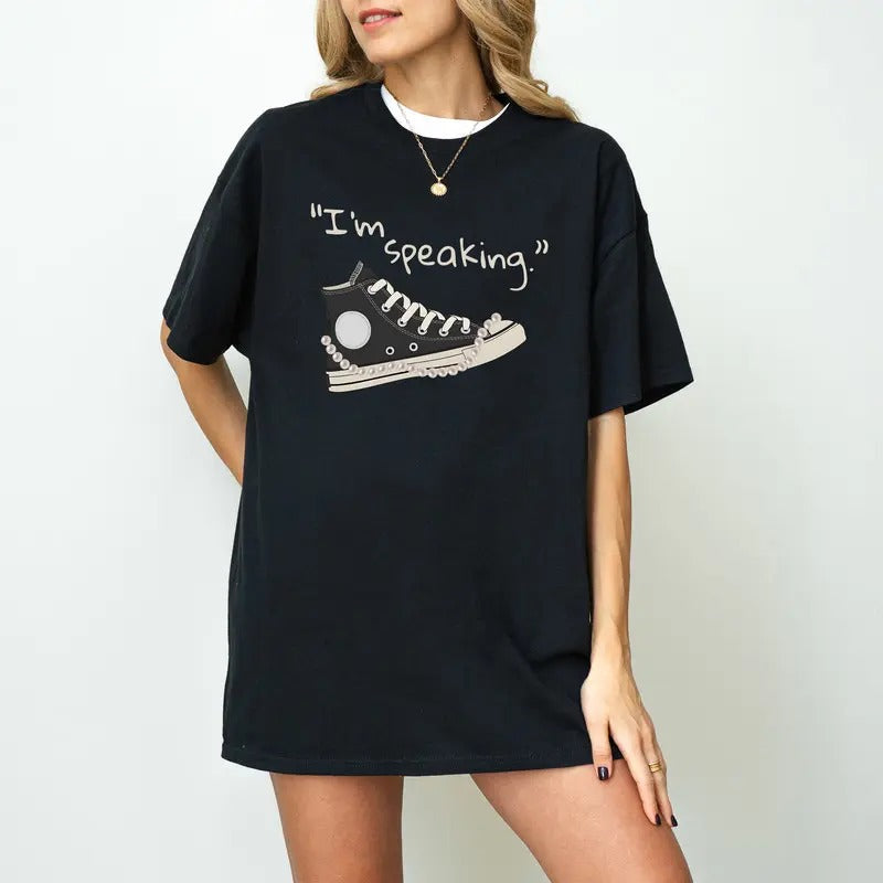 Im Speaking, Kamala Harris Support Shirt, 2024 Pearls and Chucks Presidential Election Women Vote Political Feminist Gift...