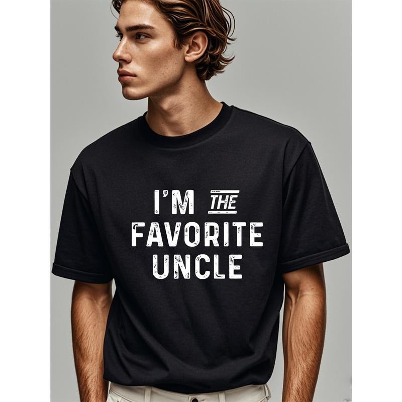 Im The Favorite Uncle Graphic Humor Funny TShirt, Uncle Birthday Gifts, Crew Neck Graphicng, Weekend Casual, Regular Fit,...