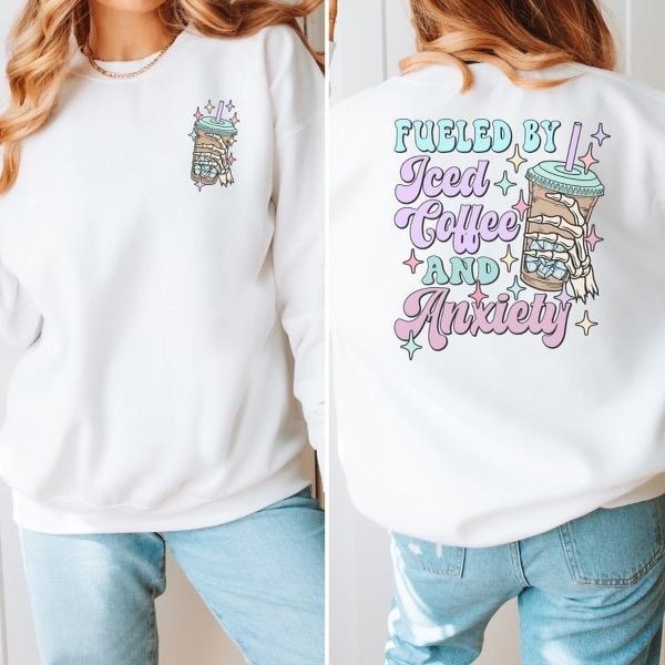 Imperial The Label Fueled by Iced Coffee and Anxiety Design | Perfect for Coffee Lovers, Gifting & Daily Wear | Comfort...