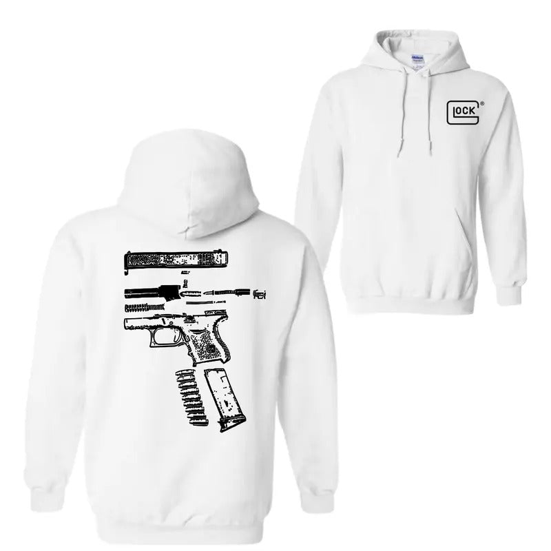 In Glock We Trust: Men's Wear Tee, Featuring Black and White Designs for Both Hoodies Sweatshirt T-Shirt | UrbanDripWear.com