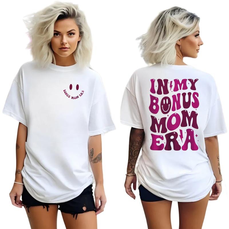In My Bonus Mom Era T Shirt 2 Sides, Stepmother Shirt, Gift For Step Mom From Daughter Husband, Mothers Day Gift, Unisex...