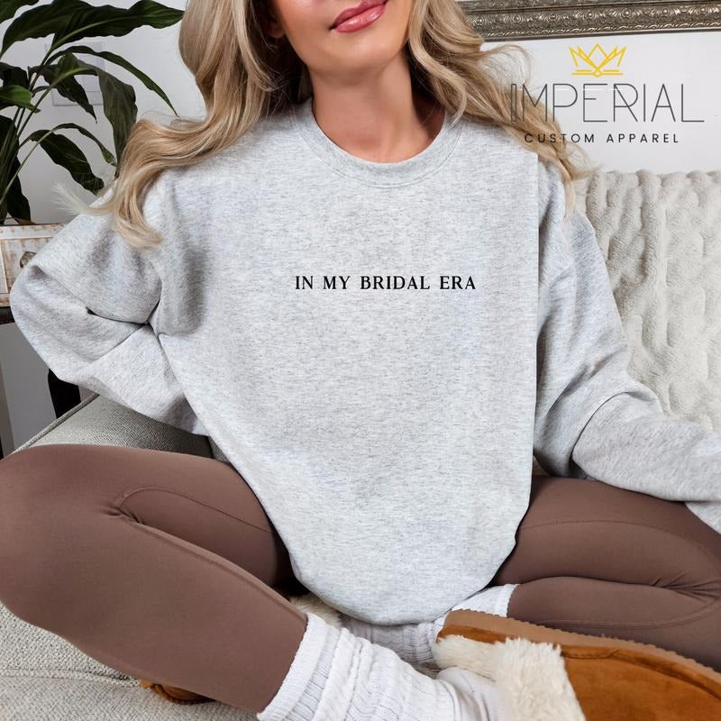 In My Bridal Era Embroidered T-Shirt, Bridal Sweatshirt, 2024 Bride Sweatshirt, Wedding Sweatshirt Hoodie | UrbanDripWear.com