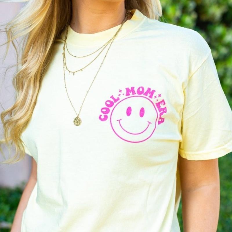 'In My Cool Mom Era' Front & Back T-Shirt, Smiley Face :) Hoodie, Sweatshirt | UrbanDripWear.com