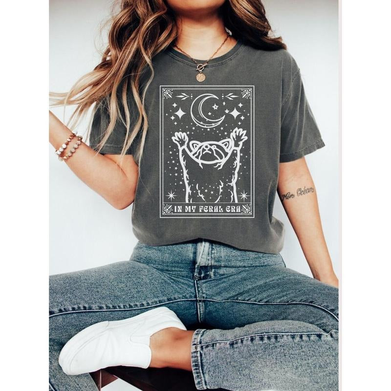 In My Feral Era Shirt Raccoon Shirt Mystical Tee Raccoon Gifts Racoon Tshirt Tarot Card Shirt Shirts That Go Hard unisex...