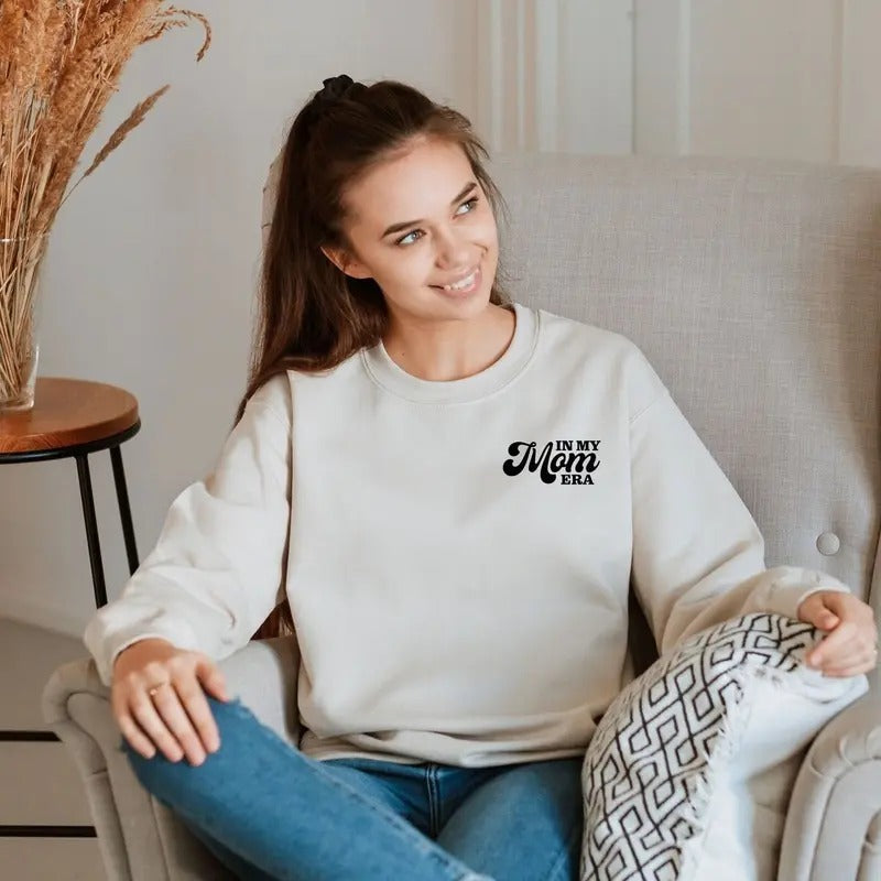 In My Mom Era Pocket Sweatshirt Minimalist Mother's Day Gift Mom Era Sweatshirt Mama Sweatshirt Cool Mom Sweatshirt...