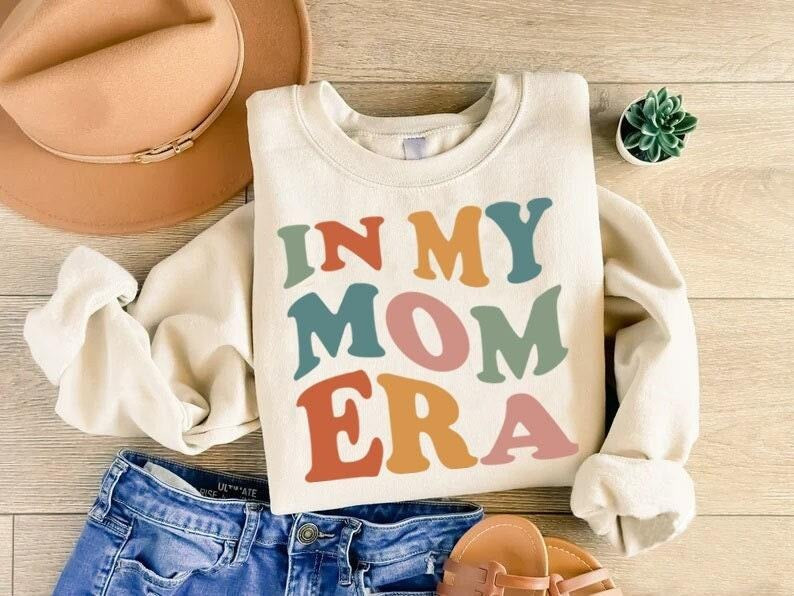 In My Mom Era Sweatshirt Mama Sweatshirt Mom Birthday Gift New Mom Shirt Best Mom Sweater Mothers Day Tee Pregnancy Gift...